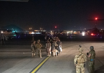 Evacuation at Hamid Karzai International Airport