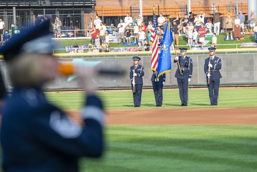 Wright-Patt Participates in Dayton Development Coalition’s Hometown Heroes Event with the Dayton Dragons