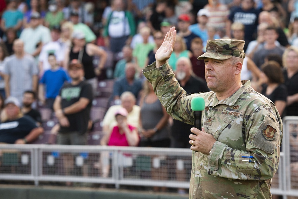 Wright-Patt Participates in Dayton Development Coalition’s Hometown Heroes Event with the Dayton Dragons