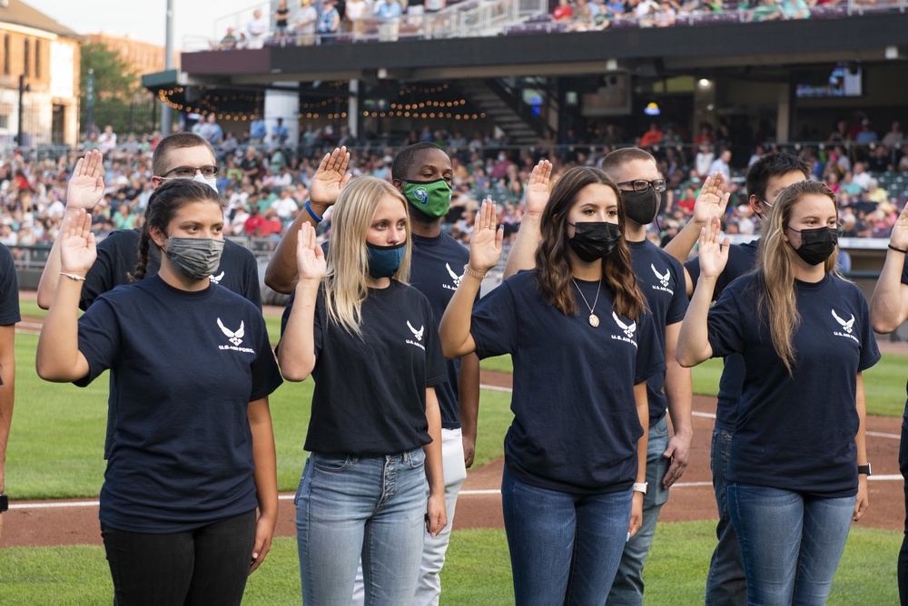 Wright-Patt Participates in Dayton Development Coalition’s Hometown Heroes Event with the Dayton Dragons