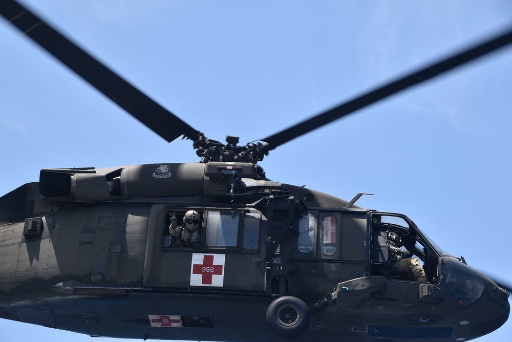 UH-60 Blackhawk Helicopter Flies Off From USNS Burlington