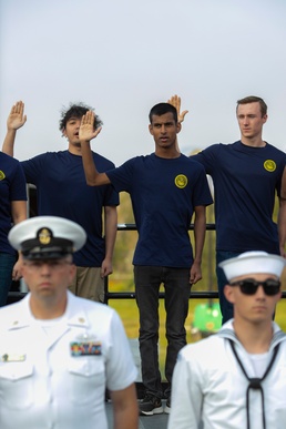 Future Sailor swears in during Boise Navy Week