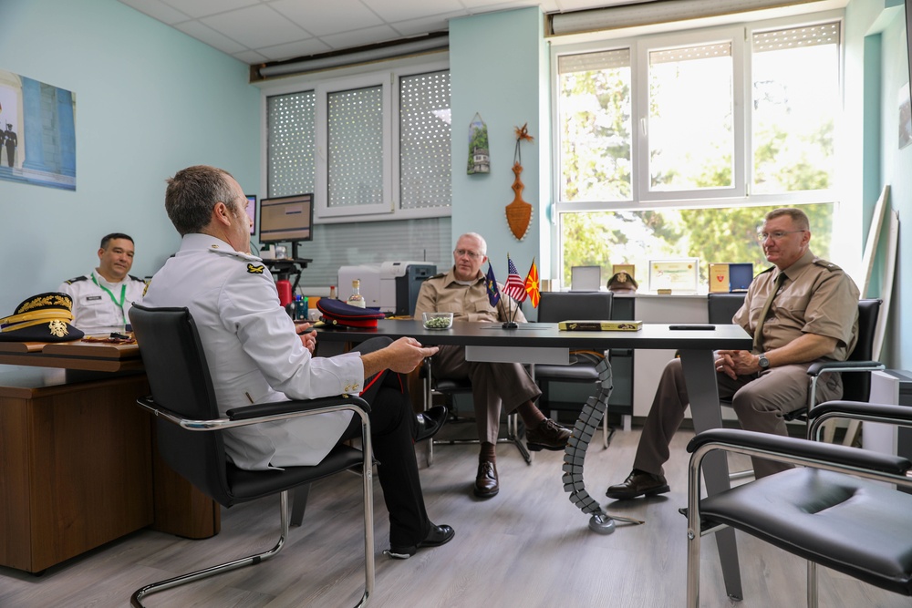 U.S. Army Brigadier General Gregory Knight Meets With Lieutant Colonel of the United Kingdom in North Macedonia