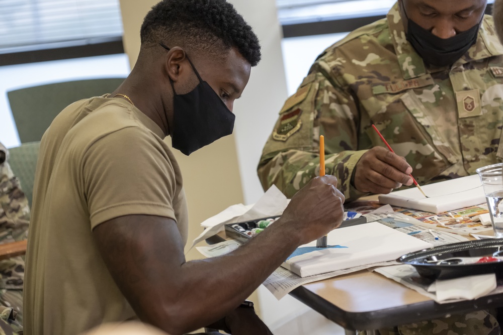 Air Force Mortuary Affairs Operations uses painting for relaxation and mindfulness