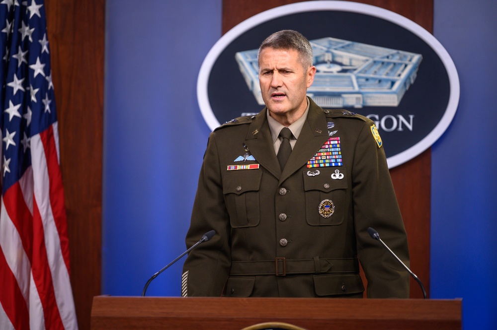 Pentagon Press Secretary John F. Kirby, Army Maj. Gen. Taylor hold press briefing