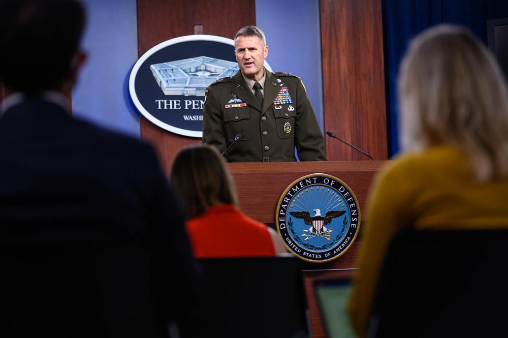 Pentagon Press Secretary John F. Kirby, Army Maj. Gen. Taylor hold press briefing