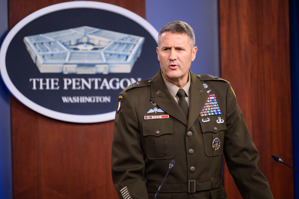 Pentagon Press Secretary John F. Kirby, Army Maj. Gen. Taylor hold press briefing