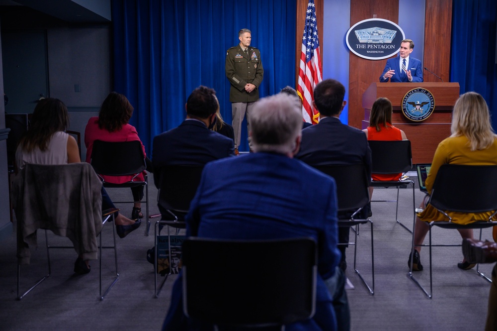 Pentagon Press Secretary John F. Kirby, Army Maj. Gen. Taylor hold press briefing