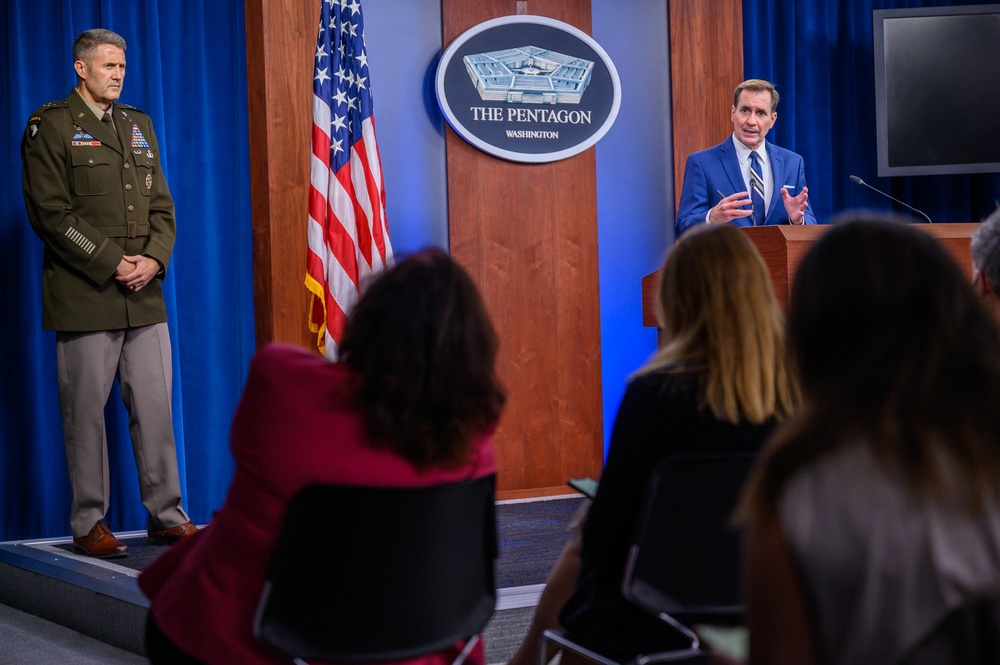 Pentagon Press Secretary John F. Kirby, Army Maj. Gen. Taylor hold press briefing