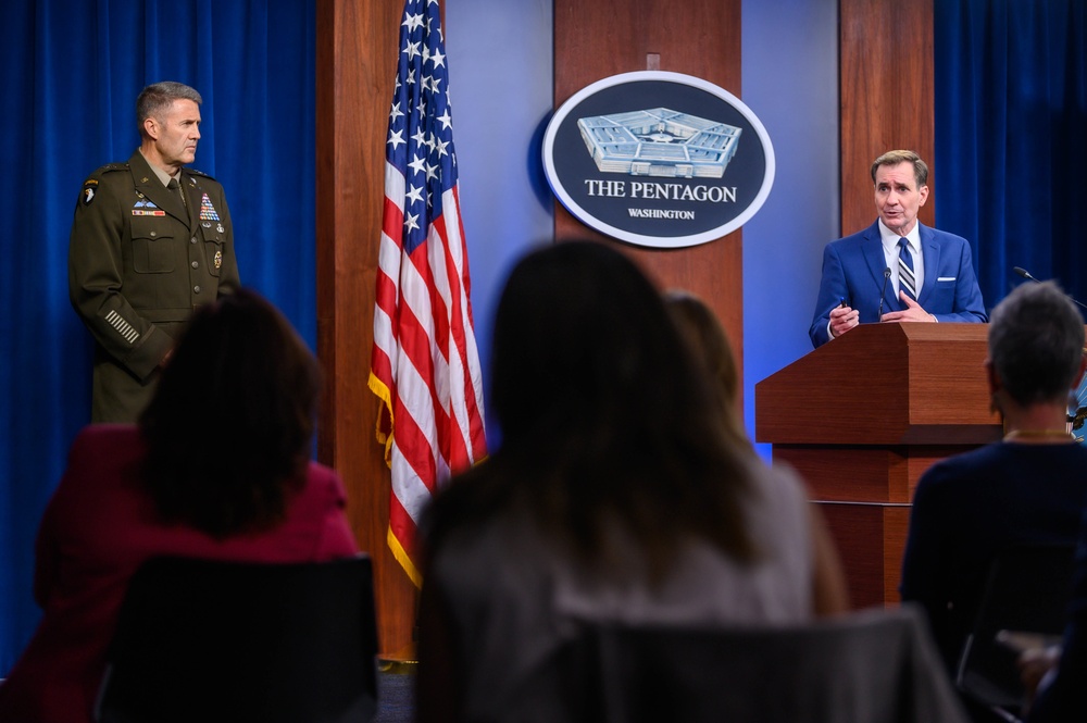 Pentagon Press Secretary John F. Kirby, Army Maj. Gen. Taylor hold press briefing