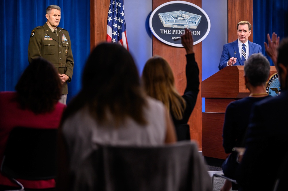 Pentagon Press Secretary John F. Kirby, Army Maj. Gen. Taylor hold press briefing