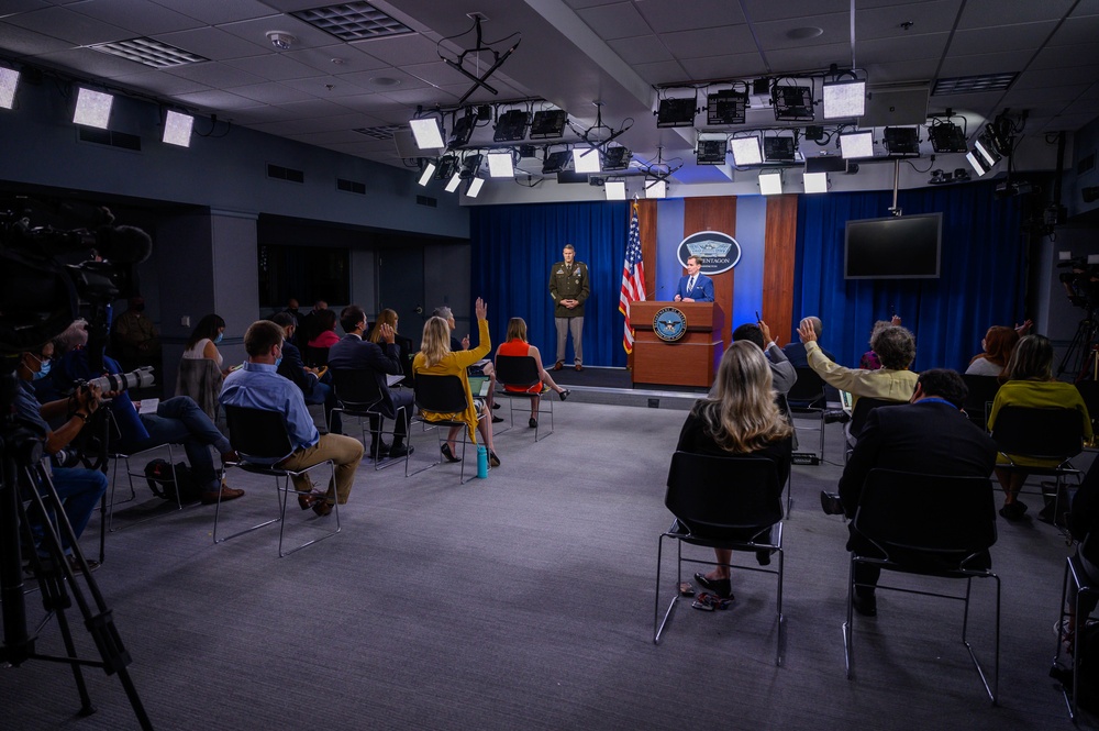 Pentagon Press Secretary John F. Kirby, Army Maj. Gen. Taylor hold press briefing