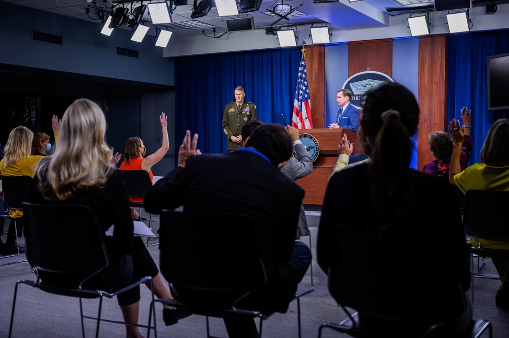 Pentagon Press Secretary John F. Kirby, Army Maj. Gen. Taylor hold press briefing