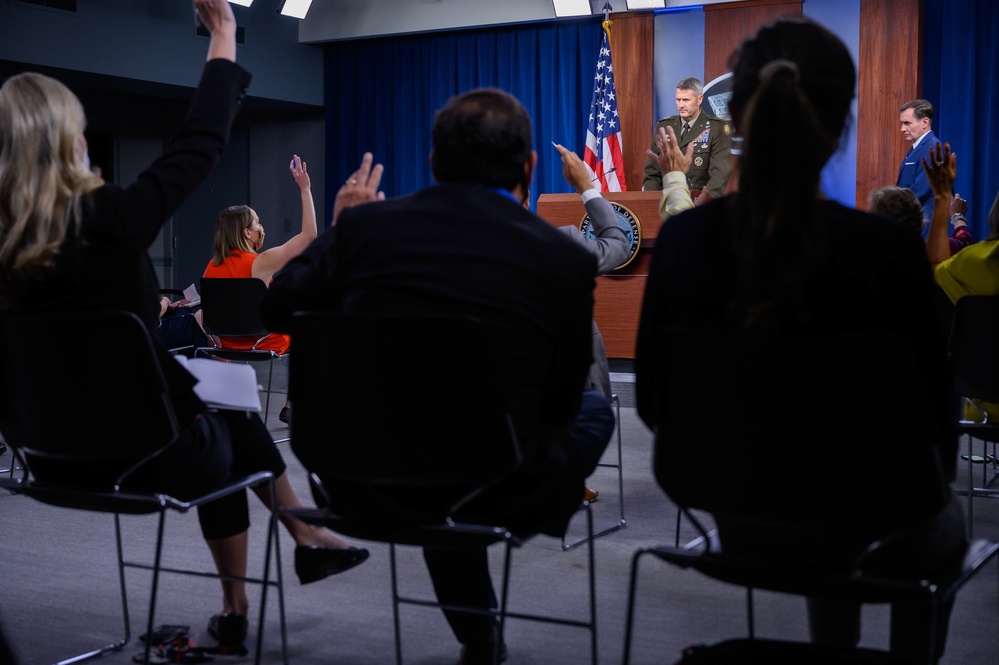 Pentagon Press Secretary John F. Kirby, Army Maj. Gen. Taylor hold press briefing