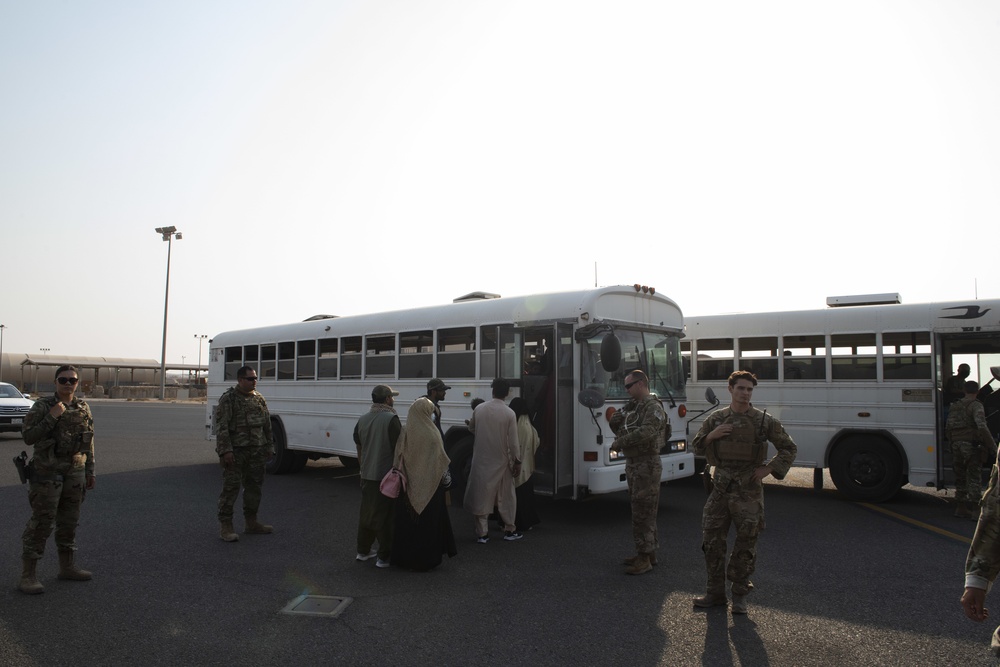 Evacuation at Hamid Karzai International Airport