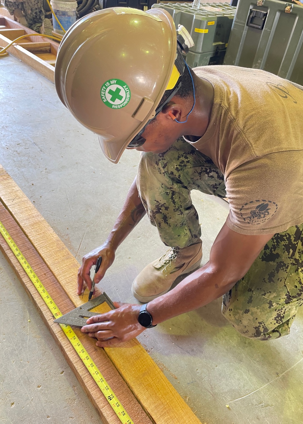 US Navy Seabees with NMCB-5 build a schoolhouse in Timor-Leste