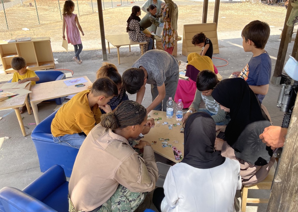 Afghanistan Evacuees at Naval Air Station Sigonella