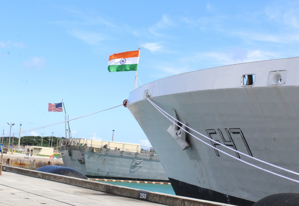 Indian Ships Arrive at U.S. Naval Base Guam