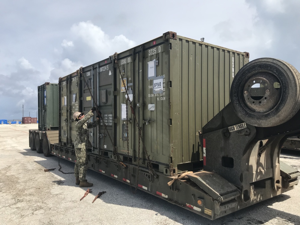 NMCB-5's Detail Tinian supports Exercise Freedom Banner