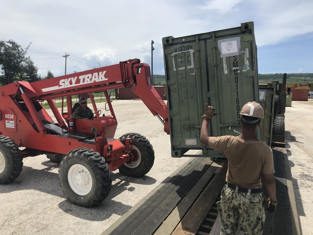 NMCB-5's Detail Tinian supports Exercise Freedom Banner