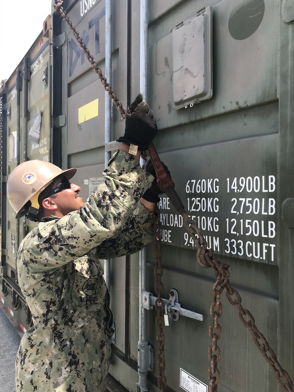 NMCB-5's Detail Tinian supports Exercise Freedom Banner