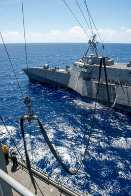 USS America Sailors participate in a fueling-at-sea.