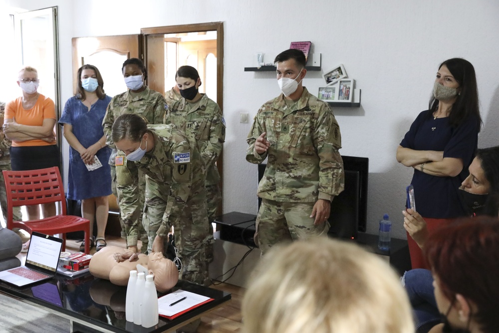 KFOR RC-E Task Force Medical Soldiers Lead Infant and Child CPR Familiarization