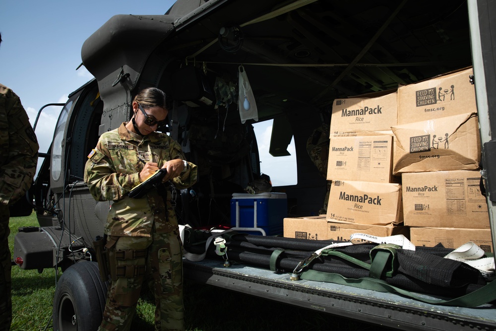 Guardsmen from the Puerto Rico Army National Guard Aviation continue assisting in aid-relief efforts