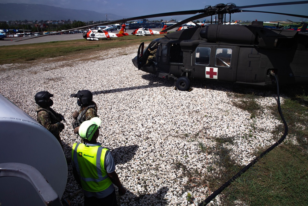 Guardsmen from the Puerto Rico Army National Guard Aviation continue assisting in aid-relief efforts