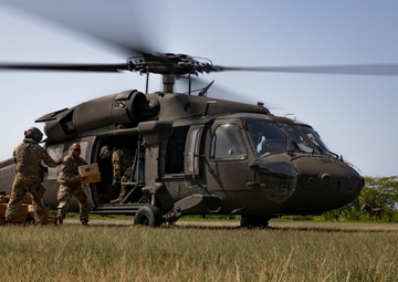 Guardsmen from the Puerto Rico Army National Guard Aviation continue assisting in aid-relief efforts