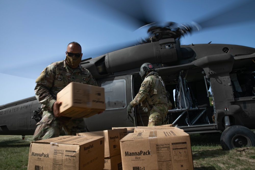 Guardsmen from the Puerto Rico Army National Guard Aviation continue assisting in aid-relief efforts