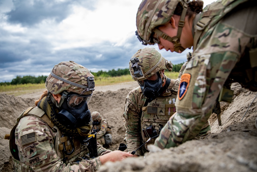 U.S. Army National Guard combat engineers demolition range training