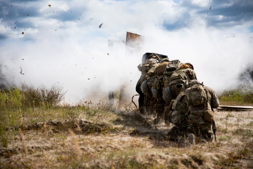 U.S. Army National Guard combat engineers demolition range training