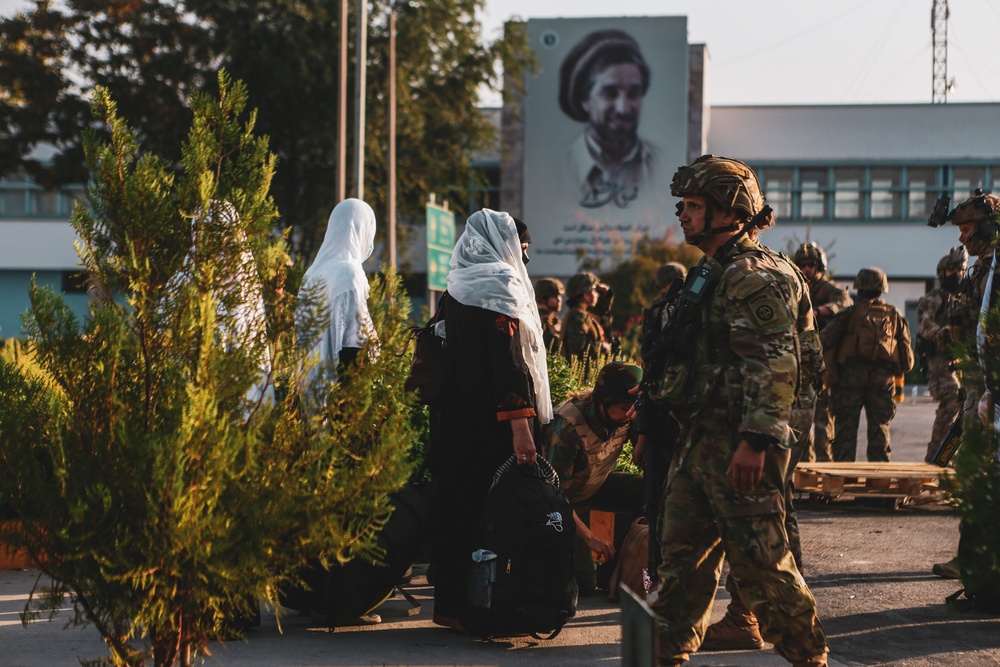 Evacuation at Hamid Karzai International Airport