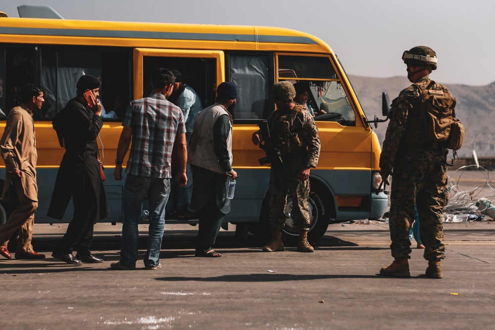 Evacuation at Hamid Karzai International Airport