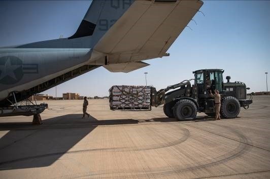 Marines resupply evacuation efforts at HKIA