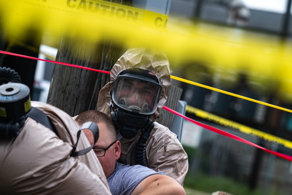 Training: Airmen participate in joint disaster training