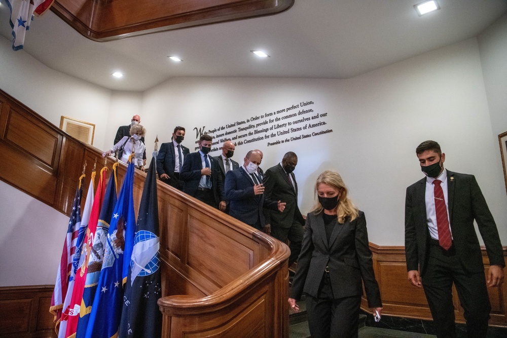 Secretary Austin host Israel Prime Minister Naftali Bennett