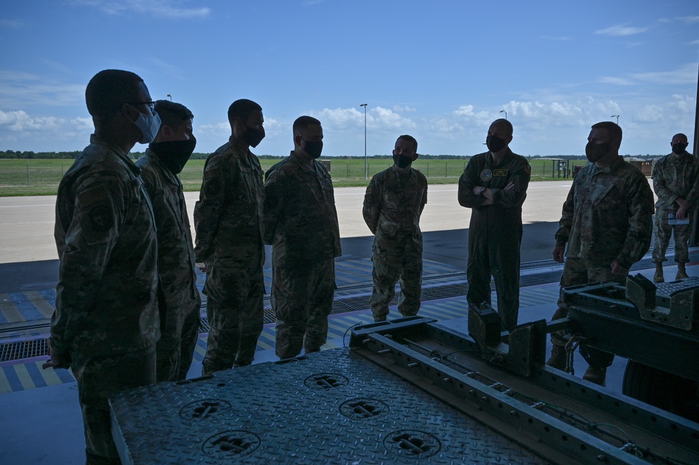 U.S. Strategic Command's Rear Adm. Mark Behning visits Whiteman Air Force Base, tours B-2 Spirit