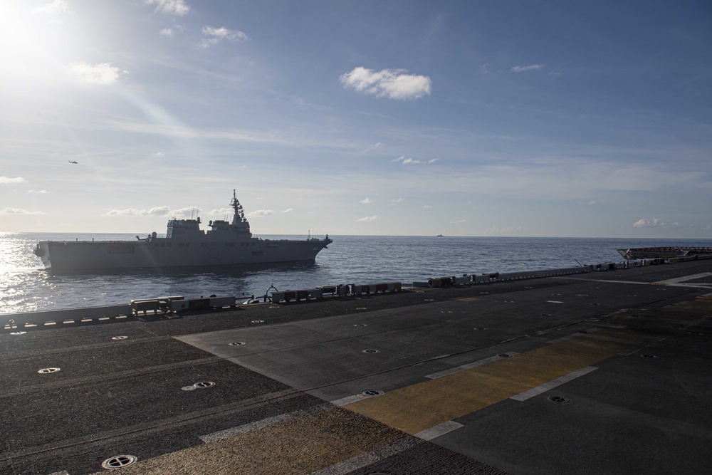 USS America sails alongside partner nations.