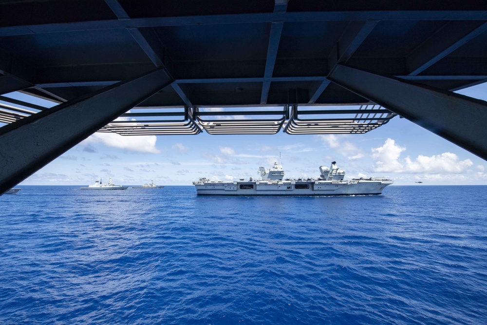 USS America (LHA 6) Sails in Formation with Ships from U.S. Navy, Royal Navy, Royal Netherlands Navy, Japan Maritime Self-Defense Force