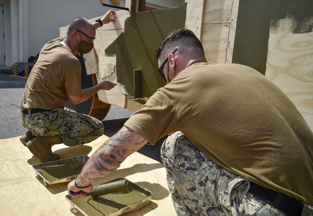 US Navy Seabees assigned to NMCB-5 support Exercise Neptune's Forager