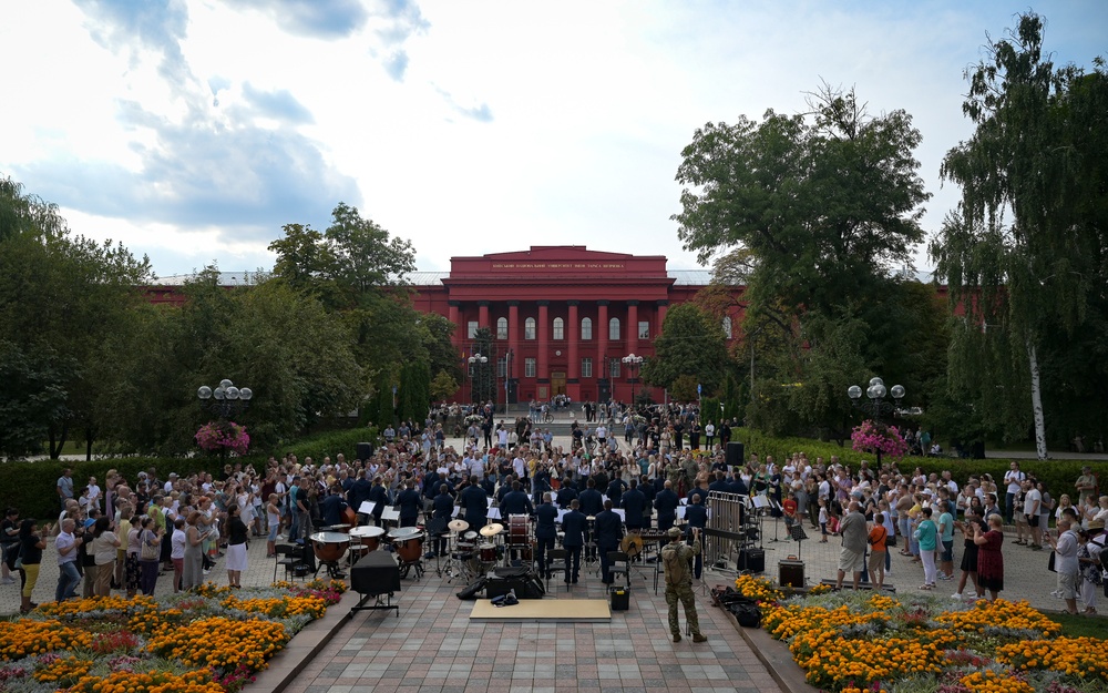 USAFE Band performs in a Ukrainian Flag Day concert
