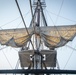 Sailors unfurl sail aboard USS Constitution