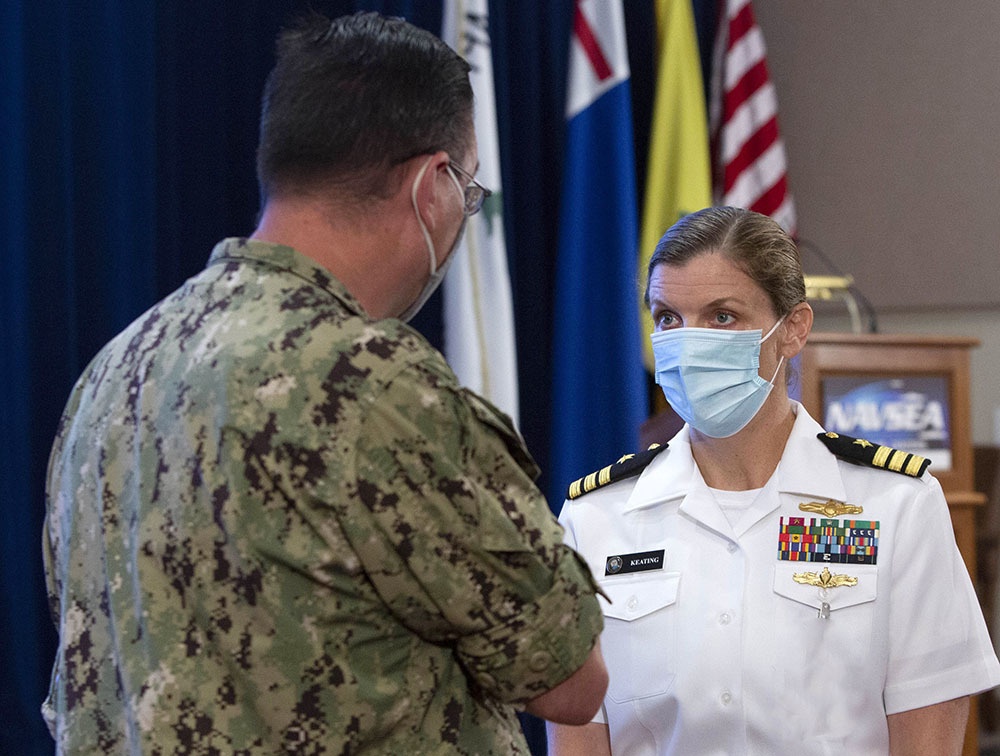 Cmdr. Cindy Keating discusses key elements of leadership during visit to NUWC Division Newport