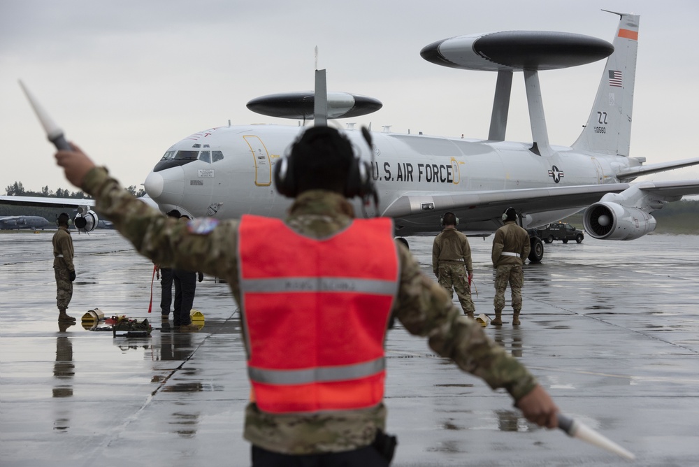 718th AMXS maintainers recover an E-3 Sentry during RED FLAG-Alaska 21-3