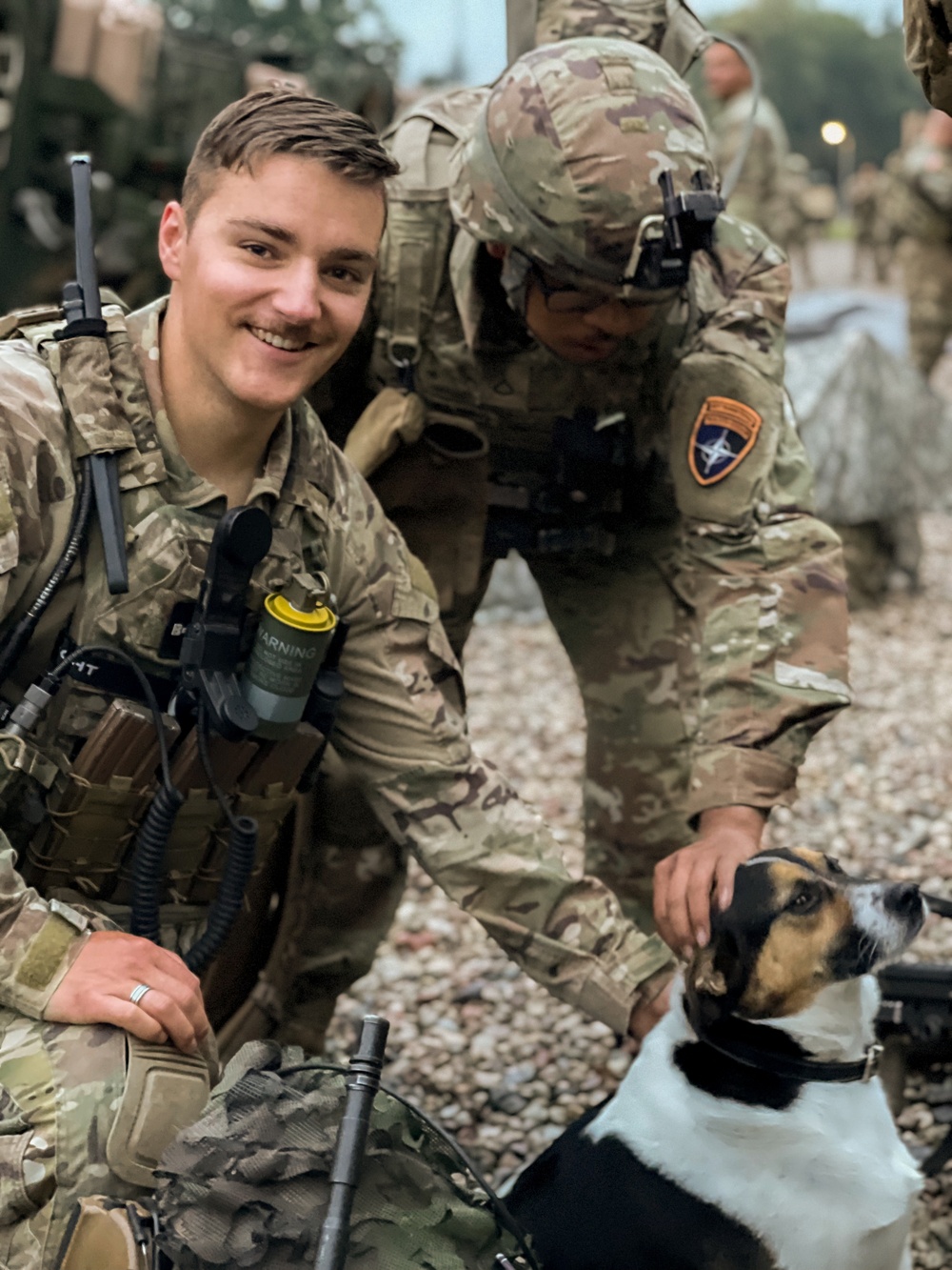 Chico wishes U.S. Army Soldier well before training event