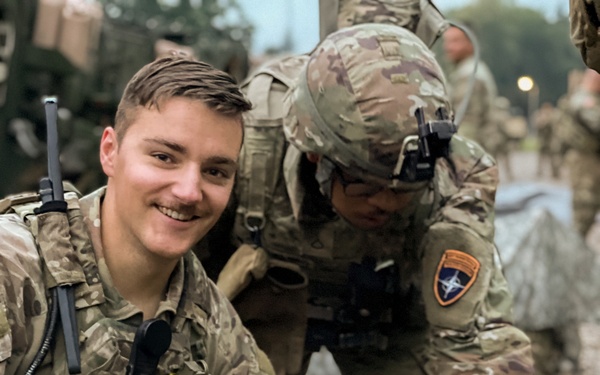 Chico wishes U.S. Army Soldier well before training event