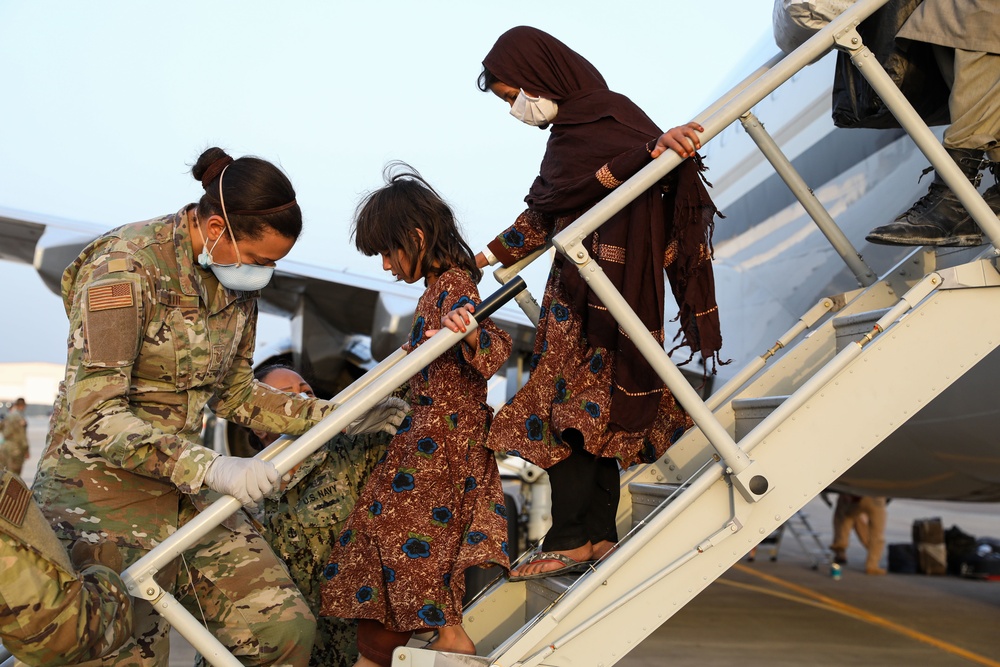 Afghanistan evacuees arrive at NAS Sigonella