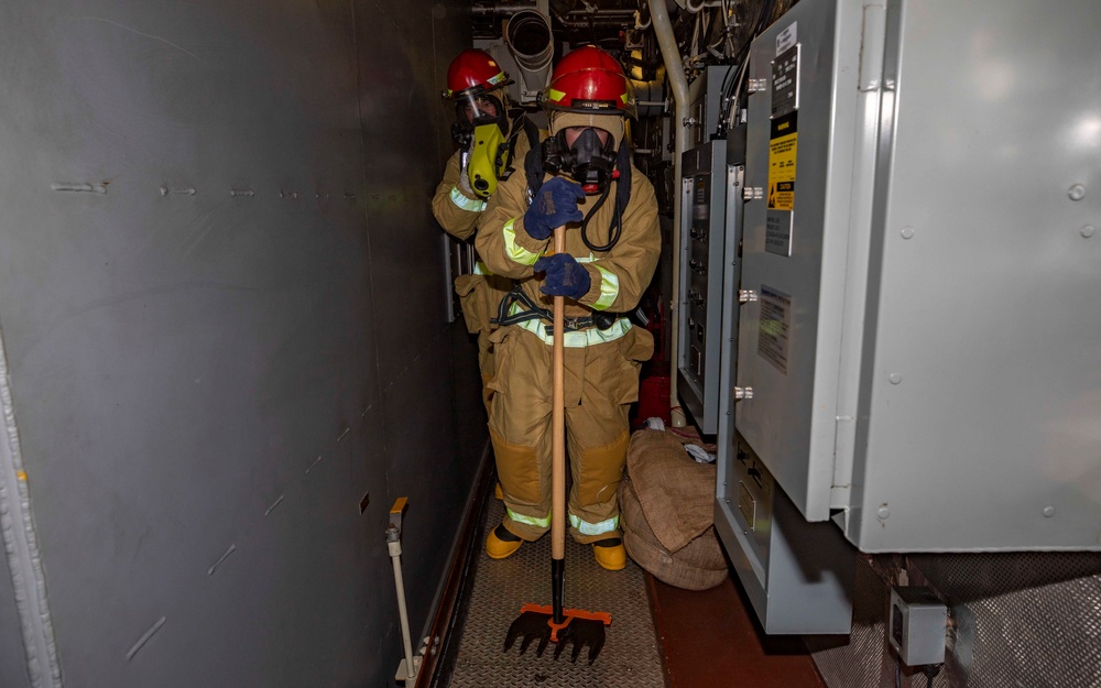 USS Billings Conducts Damage Control Drills